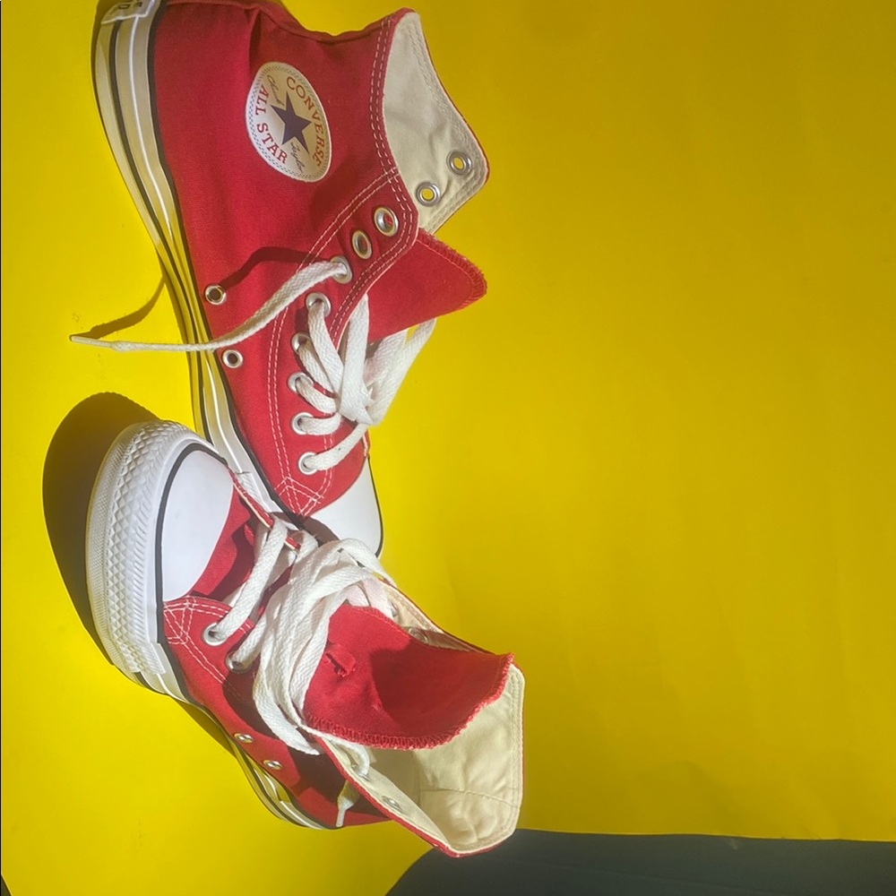 Converse Red and White Chuck Taylor High-Top Sneakers